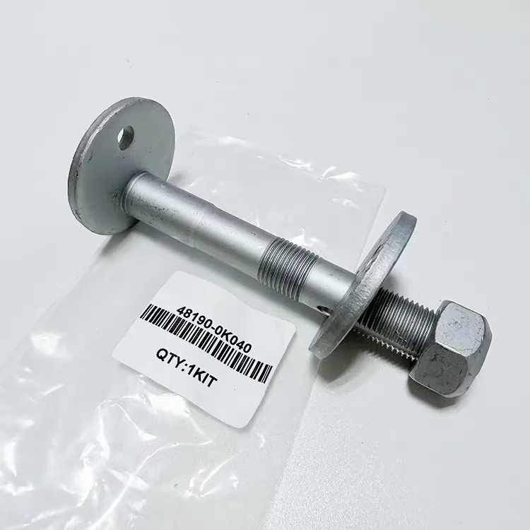 Kit bullone di campanatura con etichetta 48190-0K040: bullone eccentrico con disco tondo con foro di riferimento, secondo disco e dado