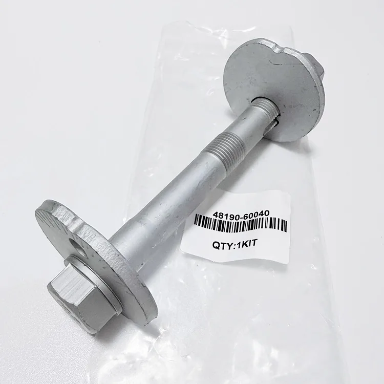 Kit bullone di campanatura con etichetta 48190-60040: bullone eccentrico con disco, spianatura sul gambo prima del filetto, secondo disco e dado flangiato