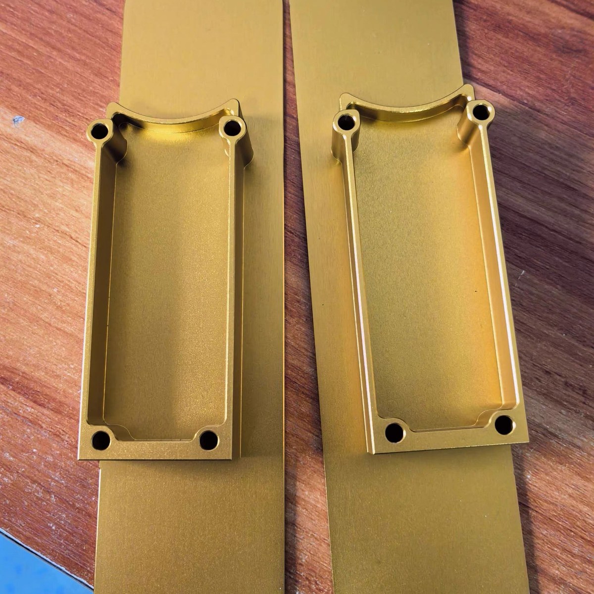 CNC Aluminum Anodized Gold Panel — EKINSUN custom manufacturing case photo
