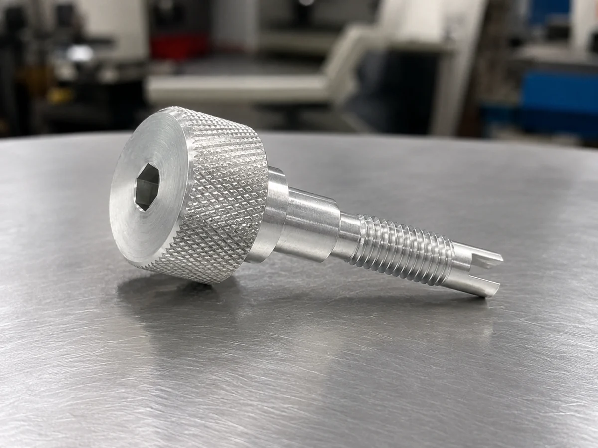 Vis moletée en aluminium à bout fourchu usinée sur mesure — EKINSUN