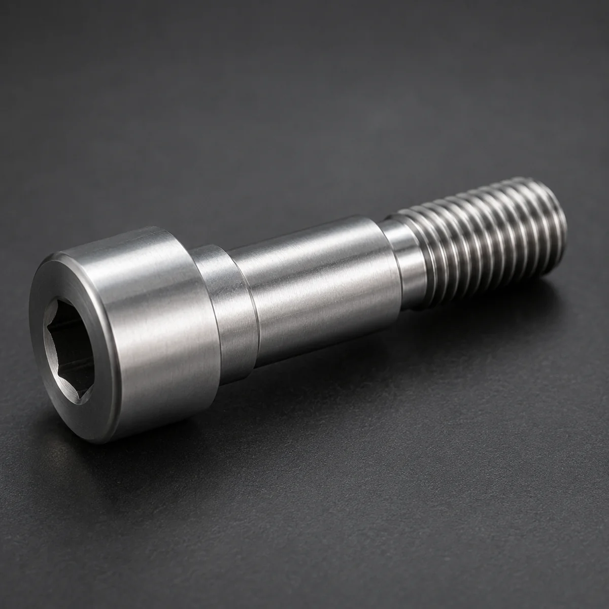Custom shoulder bolt machined to tight tolerance on the shoulder diameter