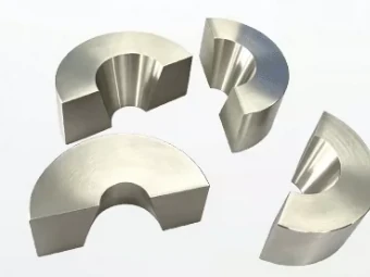 Tapered-bore rings cut into halves and quarter segments with clean split faces