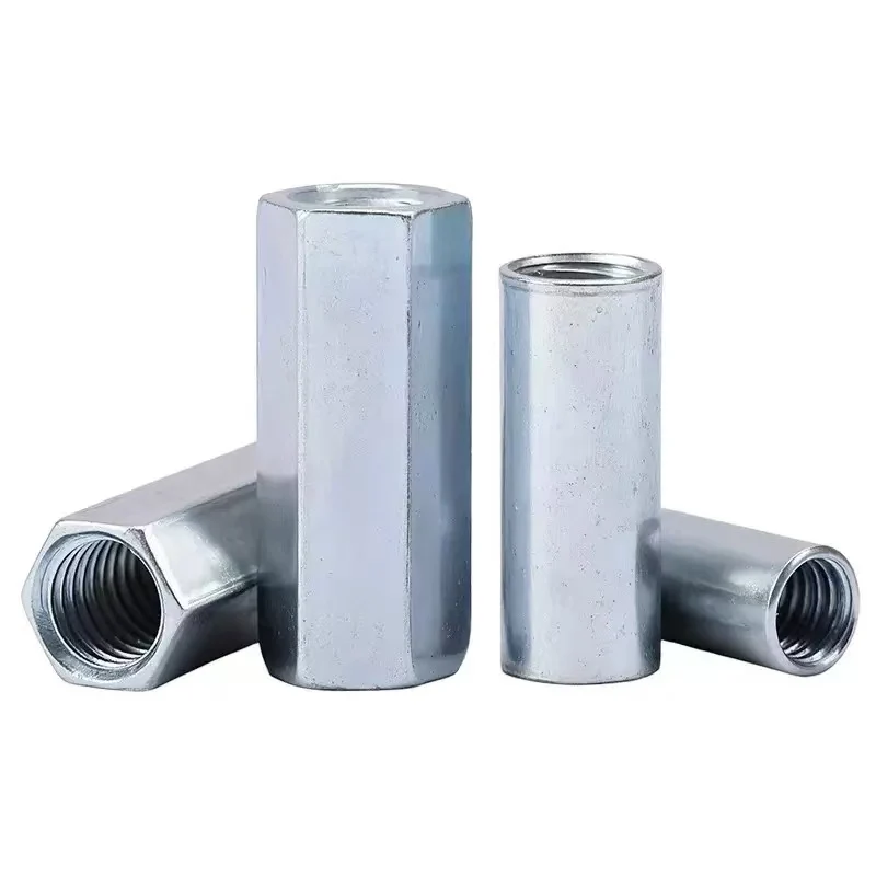 Manchons taraudés hexagonaux et cylindriques en acier zingué blanc — stock M4 à M24, EKINSUN