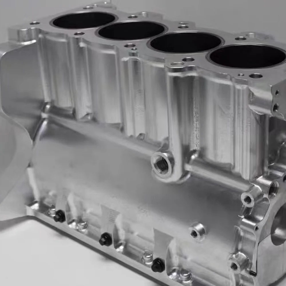 CNC-machined aluminium engine component — the type of obsolete engine part EKINSUN reproduces from a worn original