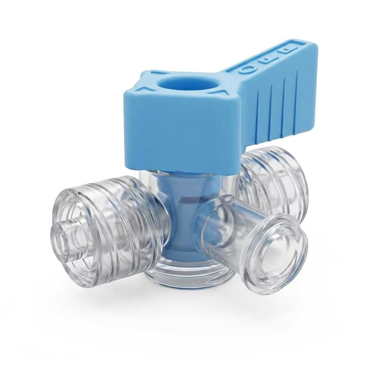 3 Way Stopcock Blue Handle Luer — EKINSUN custom manufacturing case photo
